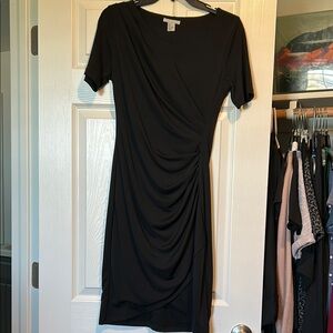 H&M Black Ruched Sheath Dress